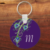 アールデコ新しいスタイルピーコックフェザースワール キーホルダー (正面)