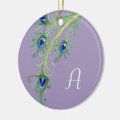 アールデコ新しいスタイルピーコックフェザースワール セラミックオーナメント (左)