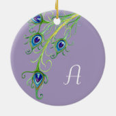 アールデコ新しいスタイルピーコックフェザースワール セラミックオーナメント (裏面)