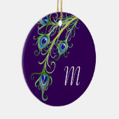 アールデコ新しいスタイルピーコックフェザースワール セラミックオーナメント (右)