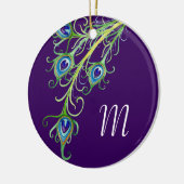 アールデコ新しいスタイルピーコックフェザースワール セラミックオーナメント (左)