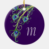 アールデコ新しいスタイルピーコックフェザースワール セラミックオーナメント (裏面)