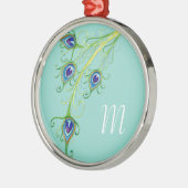 アールデコ新しいスタイルピーコックフェザースワール メタルオーナメント (左)