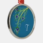 アールデコ新しいスタイルピーコックフェザースワール メタルオーナメント (右)