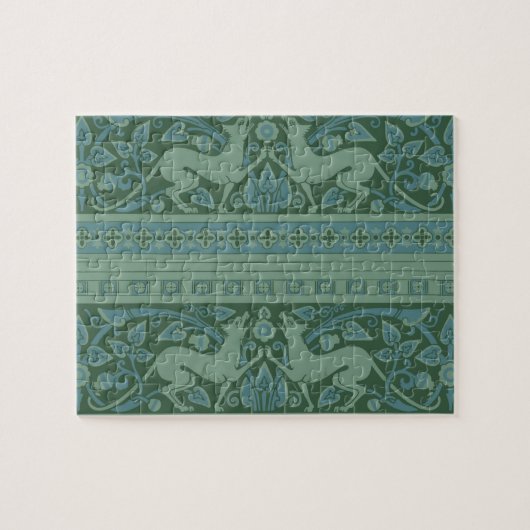 アールデコ新しいドッグ自然動物パターン ジグソーパズル (横)