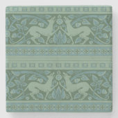 アールデコ新しいドッグ自然動物パターン ストーンコースター (正面)