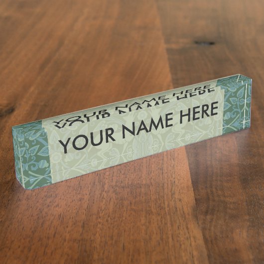 アールデコ新しいドッグ自然動物パターン デスクネームプレート (側面)