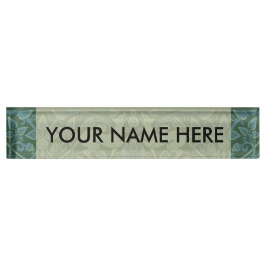 アールデコ新しいドッグ自然動物パターン デスクネームプレート (正面)