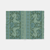 アールデコ新しいドッグ自然動物パターン フリースブランケット (正面(横))