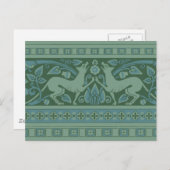 アールデコ新しいドッグ自然動物パターン ポストカード (正面/裏面)