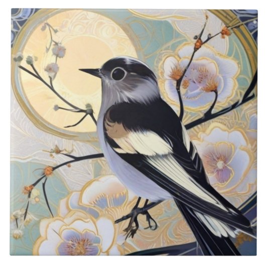 アールデコ新しいバードオン分岐ミュートフローラ タイル (正面)