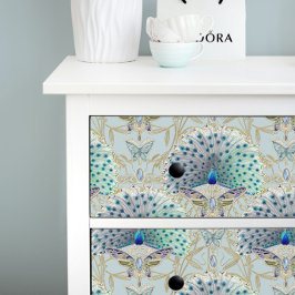 アールデコ新しいピーコックバタフライブルーデクページ 薄葉紙