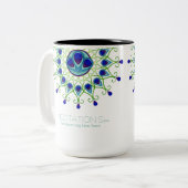 アールデコ新しいピーコックフェザーモダンビジネス ツートーンマグカップ (正面左)