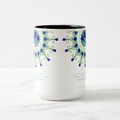 アールデコ新しいピーコックフェザーモダンビジネス ツートーンマグカップ (中央)