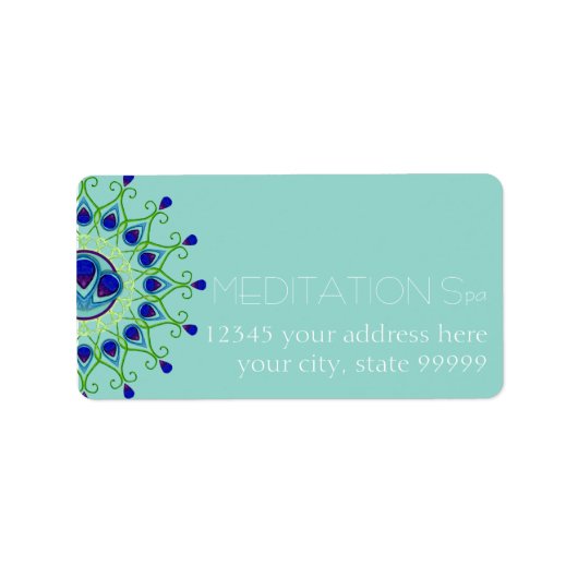 アールデコ新しいピーコックフェザーモダンビジネス ラベル (正面)