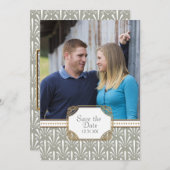 アールデコ新しいモダンファンシェルパターン セーブザデート (正面/裏面)