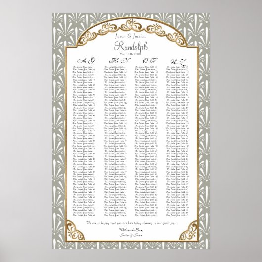 アールデコ新しいモダンファンシェルパターン ポスター (正面)