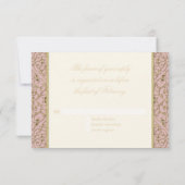 アールデコ新しいレースダマスクゴールデンカリグラフィー 出欠カード (裏面)