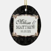 アールデコ新しいレースn金ゴールドルックパーソナライズされた セラミックオーナメント (右)