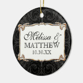 アールデコ新しいレースn金ゴールドルックパーソナライズされた セラミックオーナメント (左)