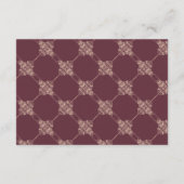 アールデコ新しい |ブルゴーニュバラ金ゴールド装飾品 出欠カード (裏面)