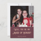 アールデコ新しい | Burgundy Be Myメイド・オブ・オーナー（花嫁付き添い人） 招待状 (正面)