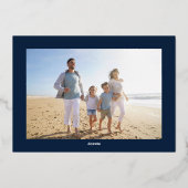 アールデコ新年フォトネイビー 箔シーズンカード (裏面)