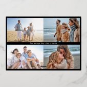 アールデコ新年フォトブラックと金ゴールド 箔シーズンカード (裏面)