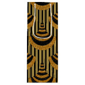 アールデコ新年 |金ゴールドフェイクグリッターとブラック ワインギフトバッグ (正面)