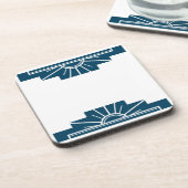 アールデコ日が差すことイン暗いティール（緑がかった色） コースター (左側)