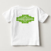 アールデコ日が差すことパターン白及びライムベビーT ベビーTシャツ (裏面)