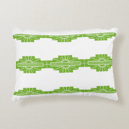 アールデコ日が差すことパターンin白とライムデコラ アクセントクッション