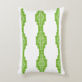 アールデコ日が差すことパターンin白とライムデコラ アクセントクッション (正面(垂直))