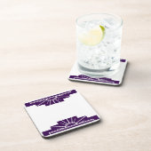 アールデコ日が差すこと深い紫 コースター (右側)
