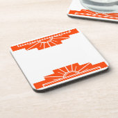 アールデコ日が差すこと（オレンジ） コースター (左側)