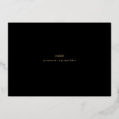 アールデコ日付の横の保存 箔招待状 (裏面)