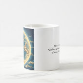 「アールデコ日本のインスパイア満月と雲 コーヒーマグカップ (中央)