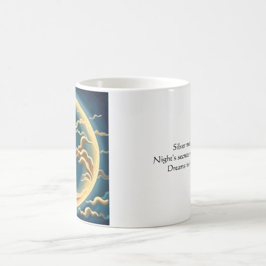「アールデコ日本のインスパイア満月と雲 コーヒーマグカップ (中央)
