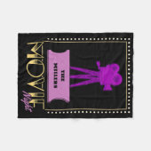 アールデコ映画のパーソナライズされた夜の姓 フリースブランケット (正面(横))