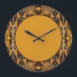 アールデコ木材 ラージ壁時計<br><div class="desc">これは、バリの木と真鍮のトリムを備えた驚くほど美しいアートデコデザインである。</div>