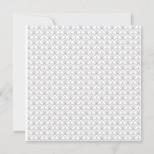 アールデコ枠の正方形結婚式招待状 招待状 (裏面)