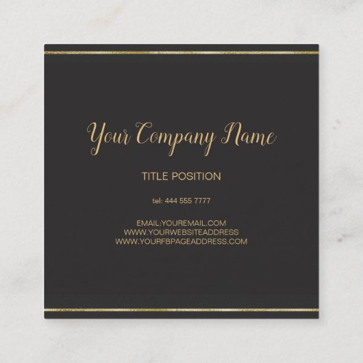 アールデコ枠 スクエア名刺 (裏面)