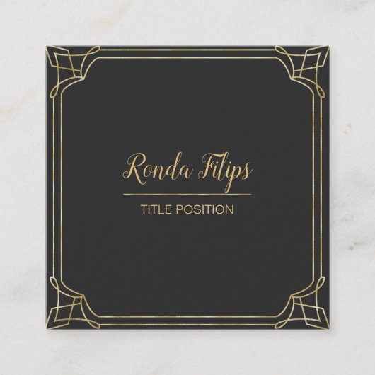 アールデコ枠 スクエア名刺 (正面)