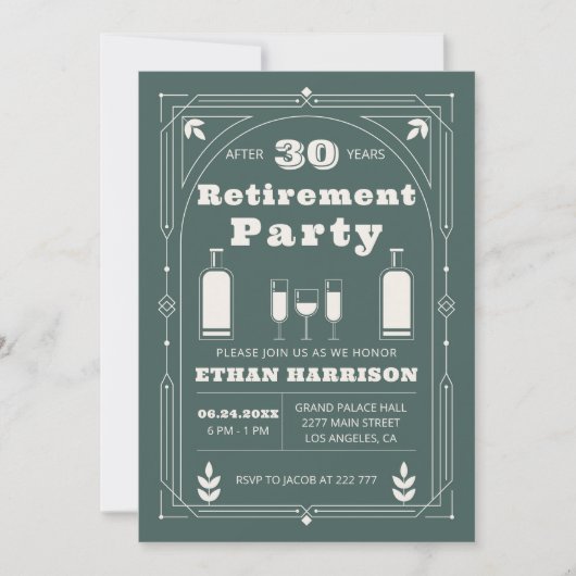 アールデコ枠 招待状 (正面)