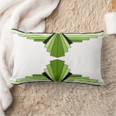 アールデコ柄は緑と黒い腰掛けクッション ランバークッション (ブランケット)