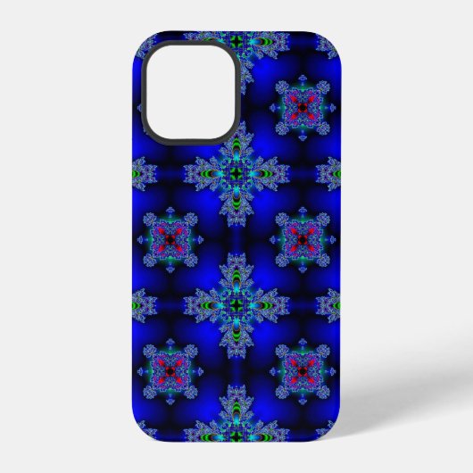 アールデコ様式の花々 レトロスタイル iPhoneケース (裏面)