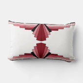 アールデコ模様（赤黒） ランバークッション (裏面)