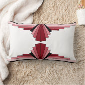 アールデコ模様（赤黒） ランバークッション (ブランケット)