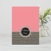 アールデコ横モダン向きストライプグリッタールック 招待状 (スタンド正面)