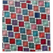 アールデコ正方形 シャワーカーテン (正面)